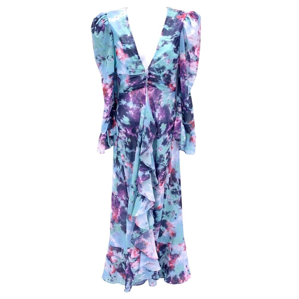 NEW Lovers + Friends Long Sleeve Ruffle Maxi Dress